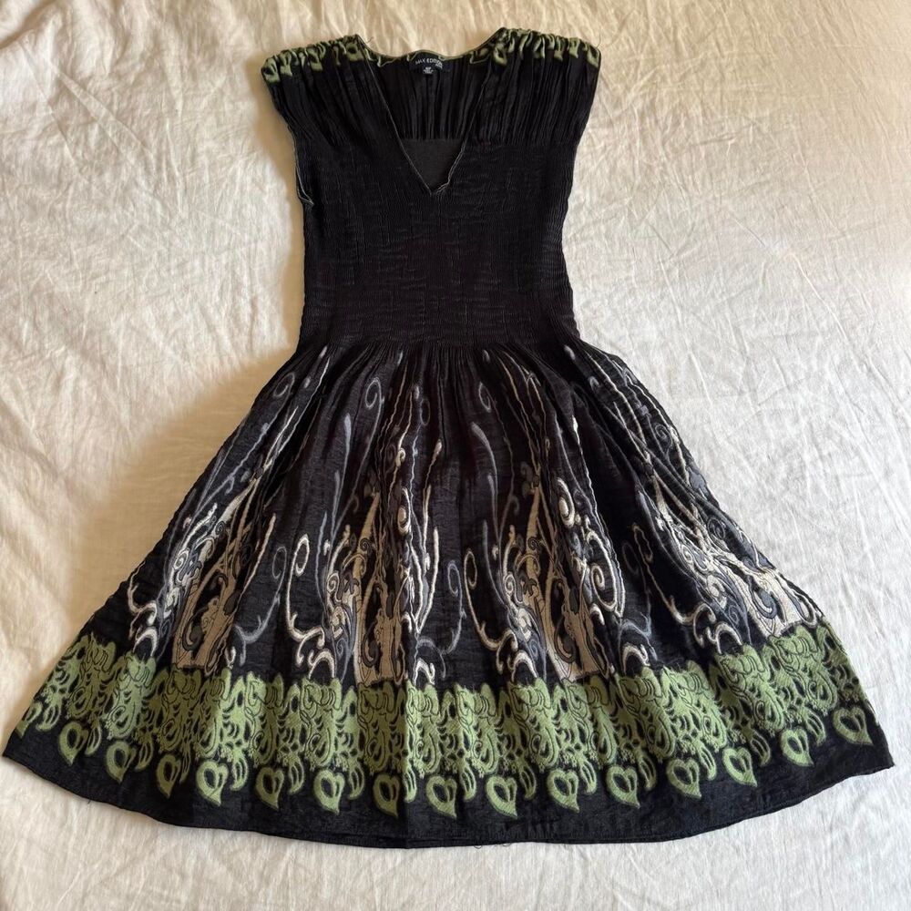 Vintage Max Edition Boho Whimsygoth Textured Fit and Flare Dress Medium
